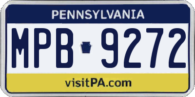PA license plate MPB9272