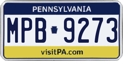 PA license plate MPB9273