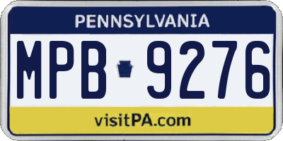 PA license plate MPB9276