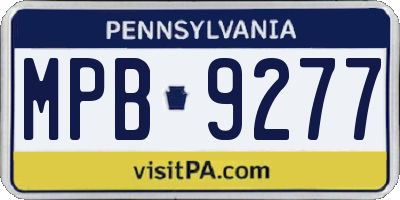 PA license plate MPB9277
