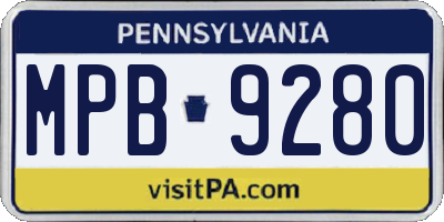PA license plate MPB9280