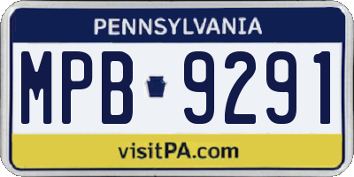 PA license plate MPB9291