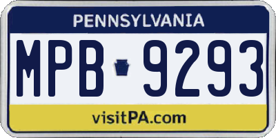 PA license plate MPB9293
