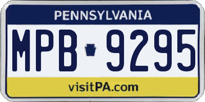 PA license plate MPB9295