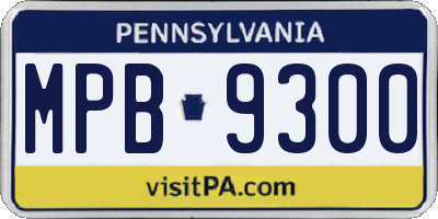 PA license plate MPB9300