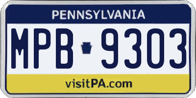 PA license plate MPB9303