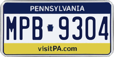PA license plate MPB9304