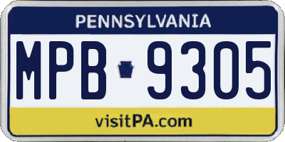 PA license plate MPB9305