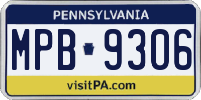 PA license plate MPB9306
