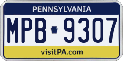 PA license plate MPB9307