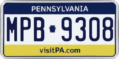 PA license plate MPB9308