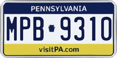 PA license plate MPB9310