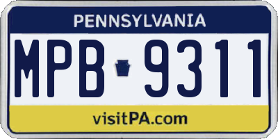 PA license plate MPB9311