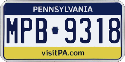 PA license plate MPB9318