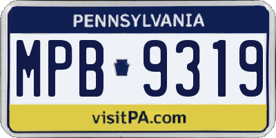 PA license plate MPB9319