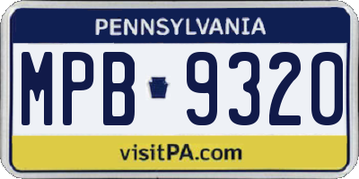 PA license plate MPB9320