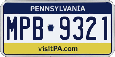 PA license plate MPB9321