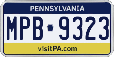 PA license plate MPB9323