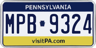PA license plate MPB9324