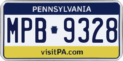 PA license plate MPB9328