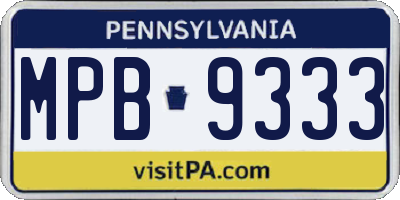 PA license plate MPB9333