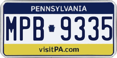 PA license plate MPB9335