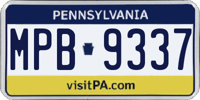 PA license plate MPB9337
