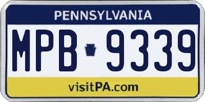 PA license plate MPB9339