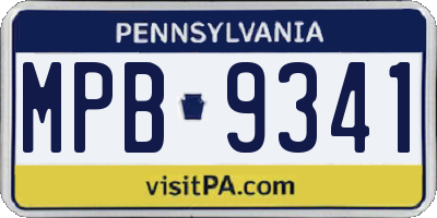 PA license plate MPB9341