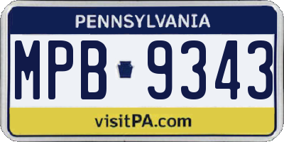 PA license plate MPB9343
