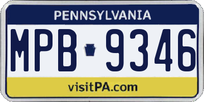 PA license plate MPB9346