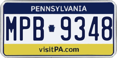 PA license plate MPB9348