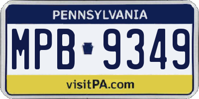 PA license plate MPB9349