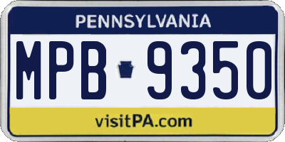 PA license plate MPB9350