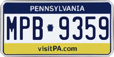 PA license plate MPB9359