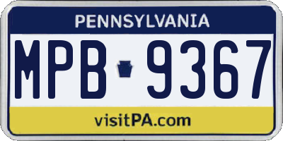 PA license plate MPB9367