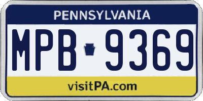 PA license plate MPB9369