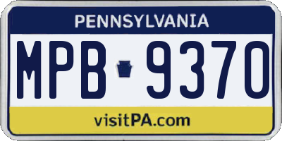PA license plate MPB9370