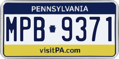 PA license plate MPB9371