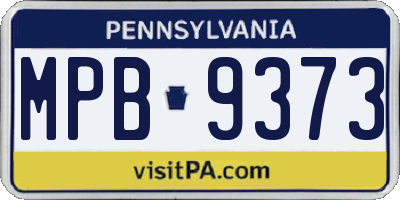 PA license plate MPB9373