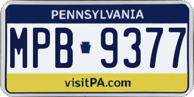 PA license plate MPB9377