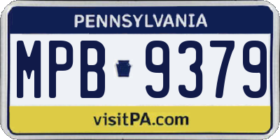 PA license plate MPB9379