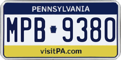 PA license plate MPB9380