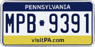 PA license plate MPB9391