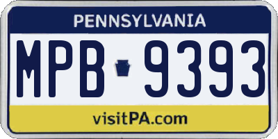 PA license plate MPB9393