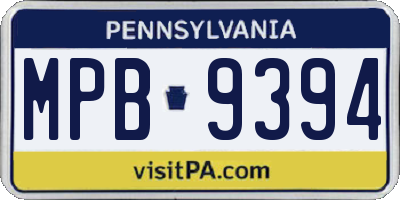 PA license plate MPB9394