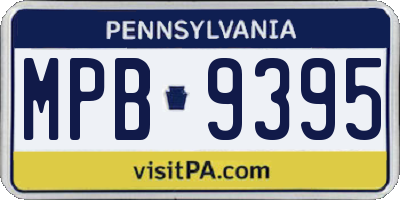 PA license plate MPB9395