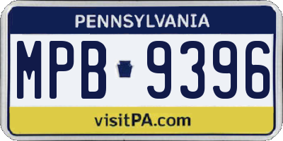 PA license plate MPB9396