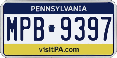PA license plate MPB9397