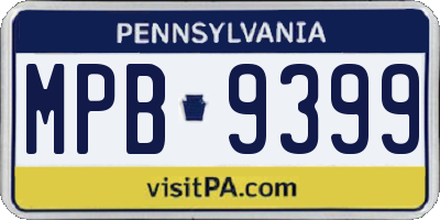 PA license plate MPB9399